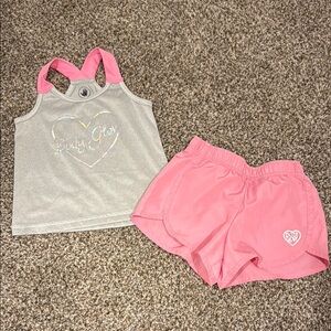 Girl’s Body Glove Gray and Pink Tank Top and Shorts Set